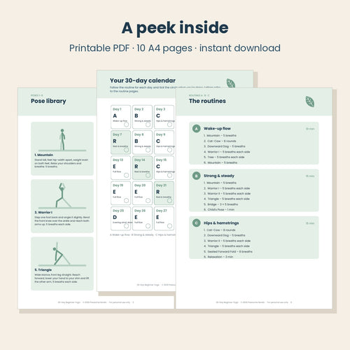30-Day Beginner Yoga Calendar (PDF)