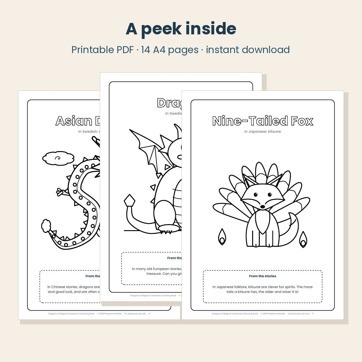 Dragons & Magical Creatures Colouring Book (PDF)