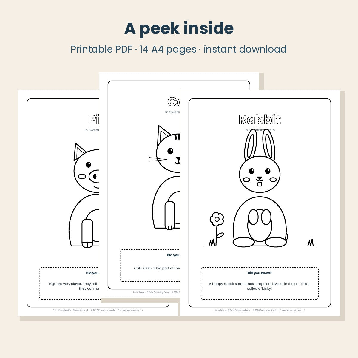 Farm Friends & Pets Colouring Book (PDF)