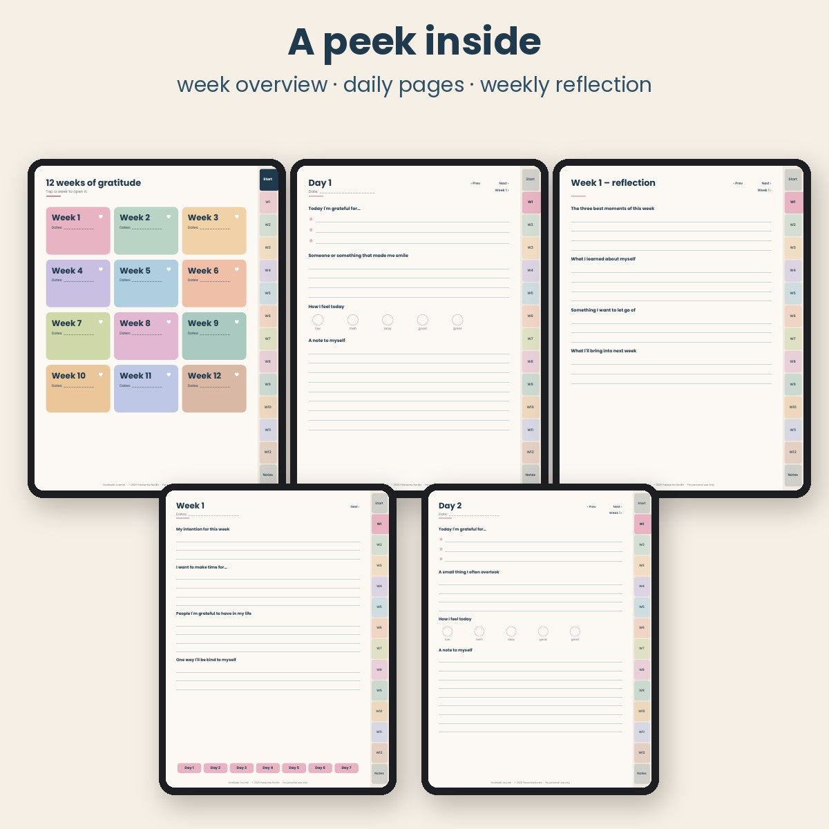 Gratitude Journal – Undated Digital Edition for iPad (12 Weeks)