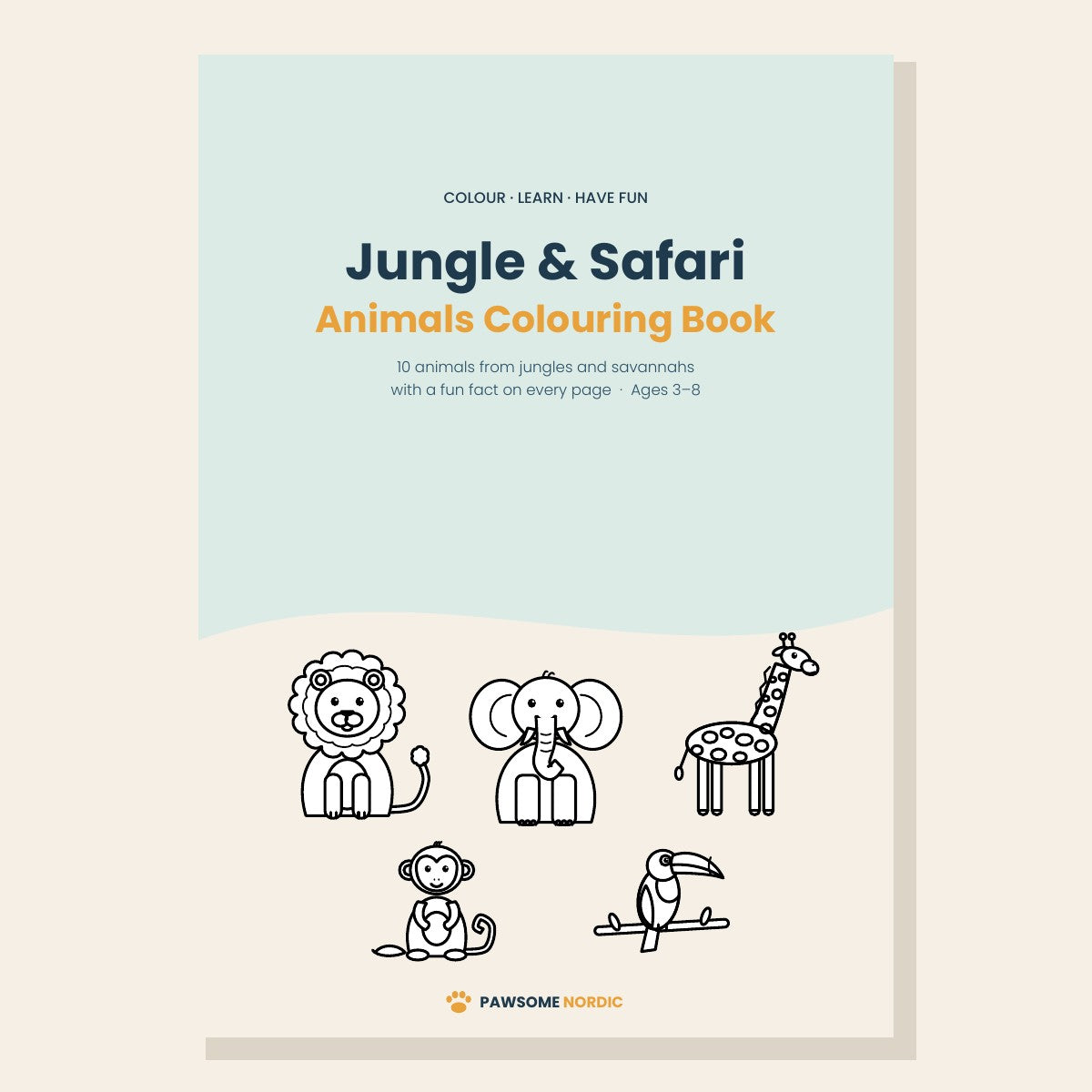 Jungle & Safari Animals Colouring Book (PDF)
