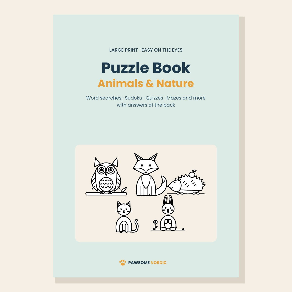Large Print Puzzle Book – Animals & Nature (PDF)