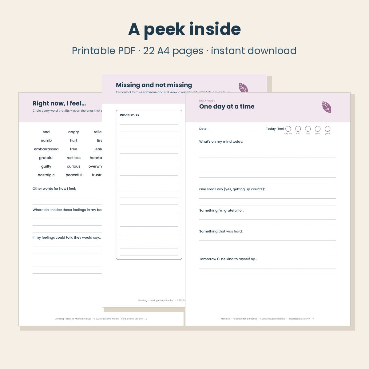 Mending – Healing After a Breakup Journal (PDF)