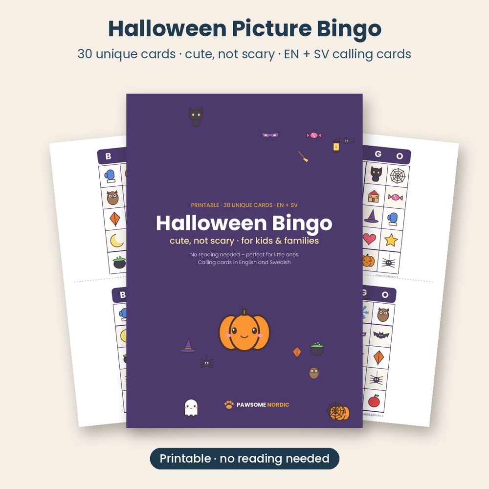 Halloween Picture Bingo – 30 Printable Cards (Cute, Not Scary)
